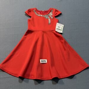 Bonnie Jean Red Girls Sleeveless Dress Sz 6  Brand New